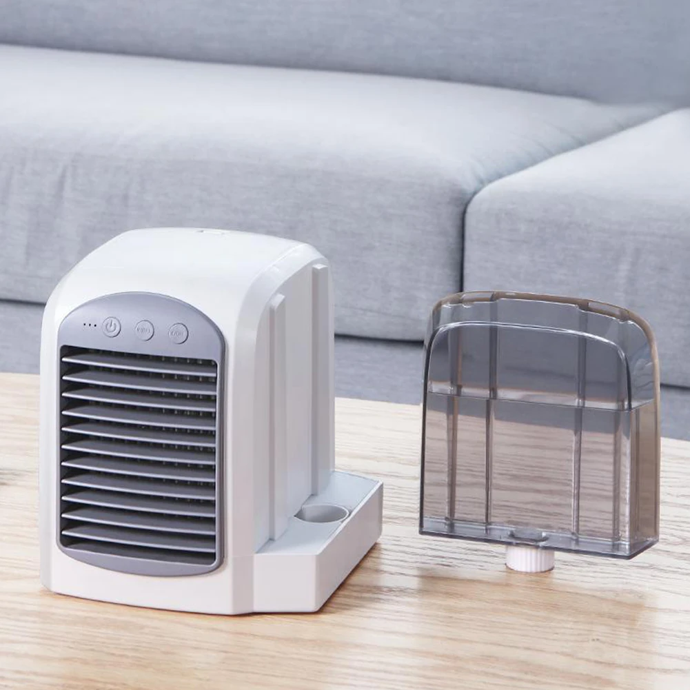Water-Cooled  Cooling Fan Humidifier Mini  380ml Tank Portable Air Chiller for Bedroom Living Room