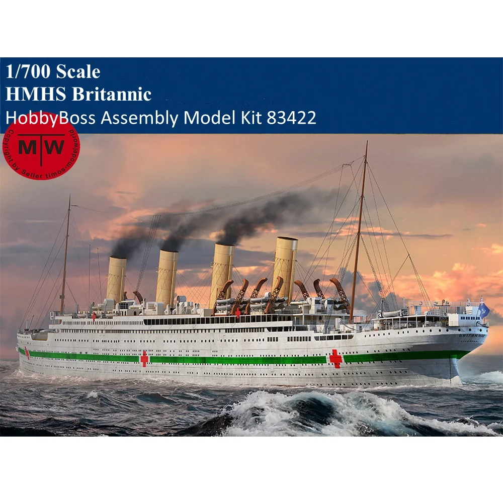 

HobbyBoss 83422 1/700 Scale HMHS Britannic Military Plastic Assembly Model Kit