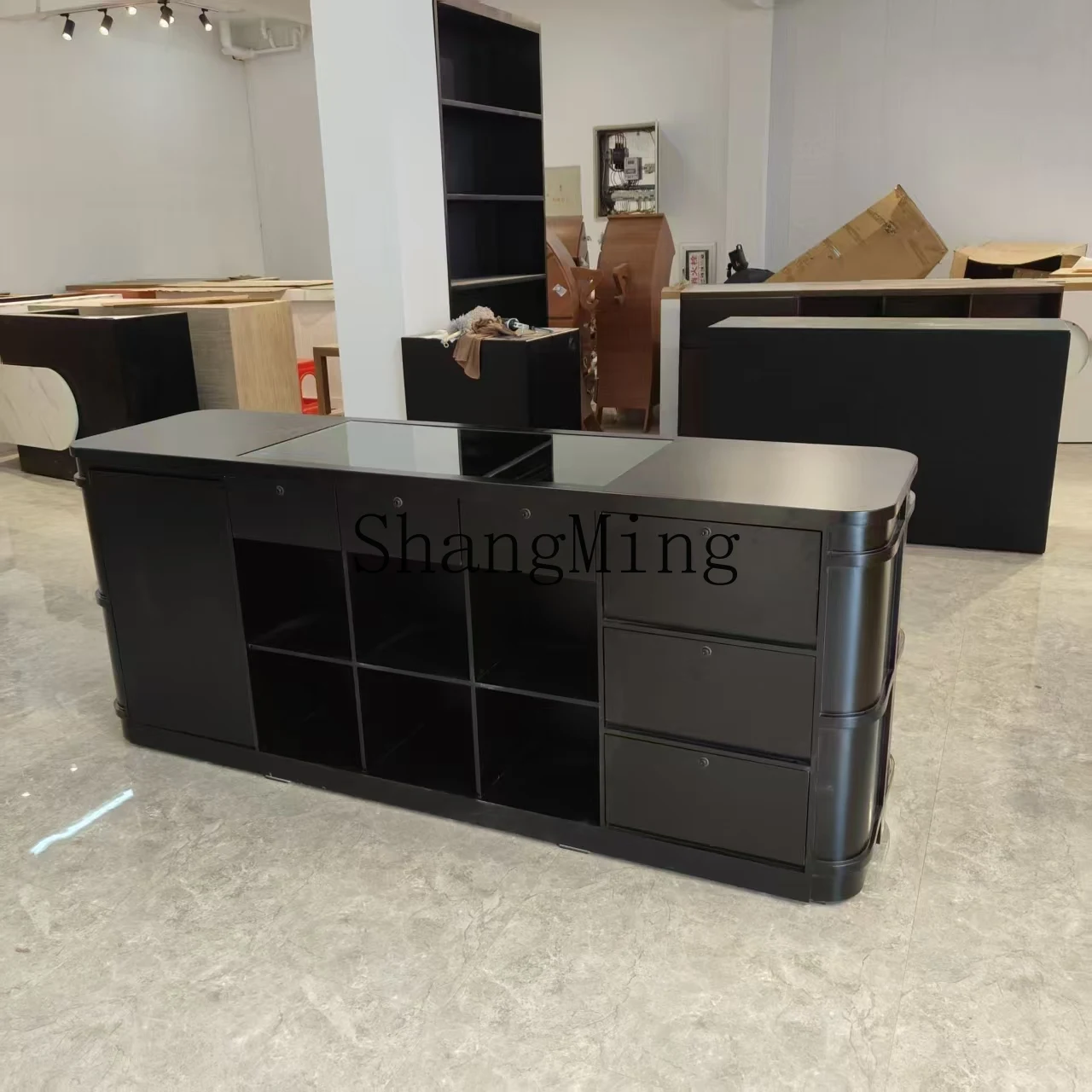 ZYY Commercial Cashier Reception Desk Clothing Store Counter Table Store Display Nakajima Water Station