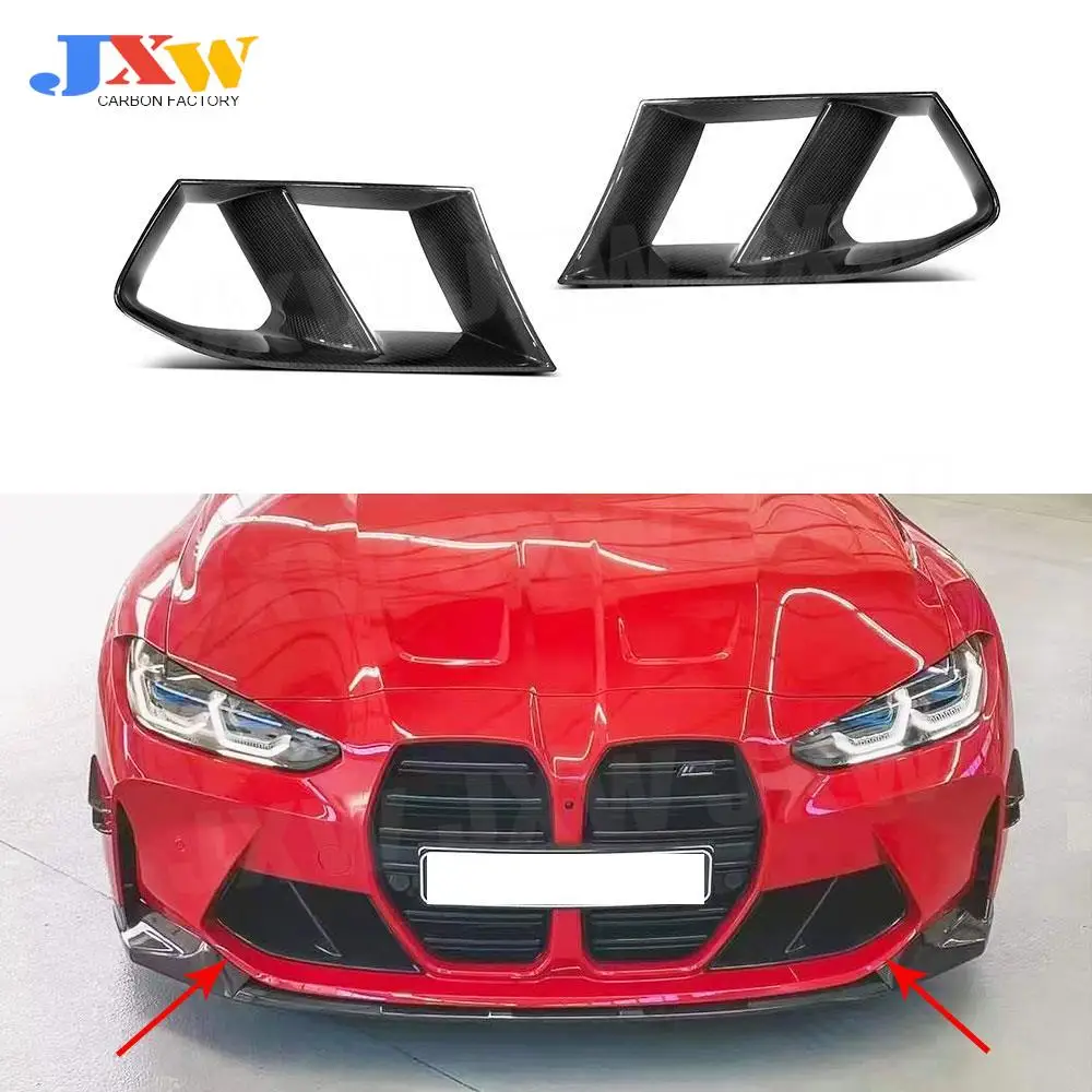 

Carbon Fiber Prime Front Bumper Lip Air Vent Covers Car Accessorise for BMW 3 4 Series G80 G82 G83 M3 M4 2021 UP MP Style FRP