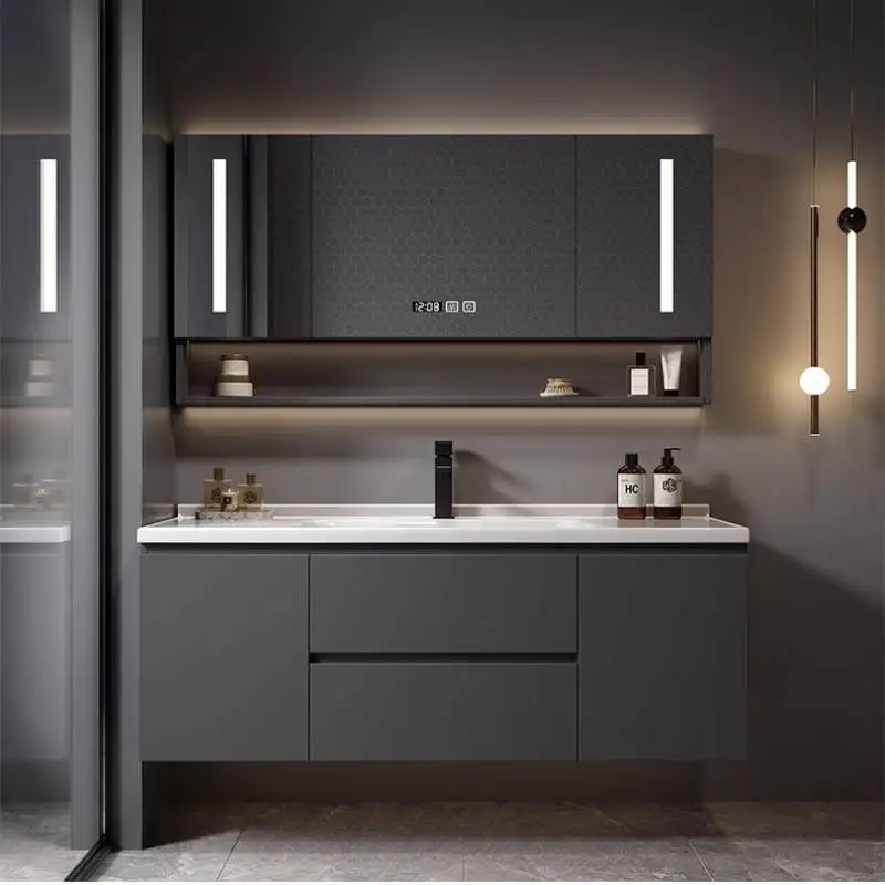 Basin Set Bathroom Cabinet Waterproof Modern Floating Cupboard Bathroom Cabinet Vanity Drawers Meuble Salle De Bain Furniture