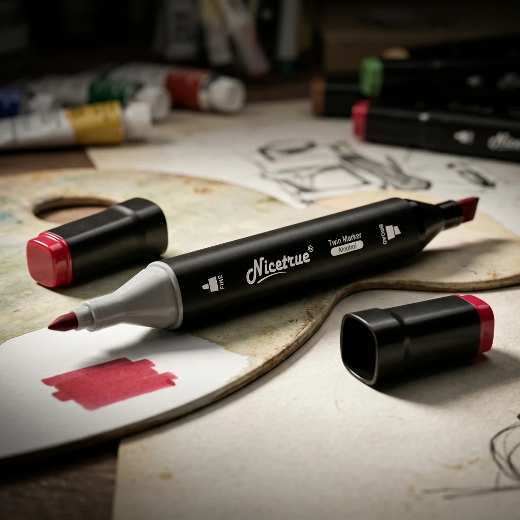 

Nicetrue Twin Tip Sketch Drawing Markers Alcohol-based Smooth Flow Vivid Colors Professional Perfect for Zentangle Art and Doodle Mandala For Graphic Design Students Visual Learners Artist Quality Creative Art Tools Set Storage Case Artist Supplies Set