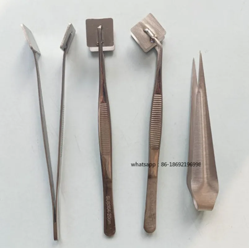 Lamplighter's Square Head Elbow V-Head Tip round Head Clip Tweezers - Thermoplastic Glass Lamplighter's Tools for Precision Work