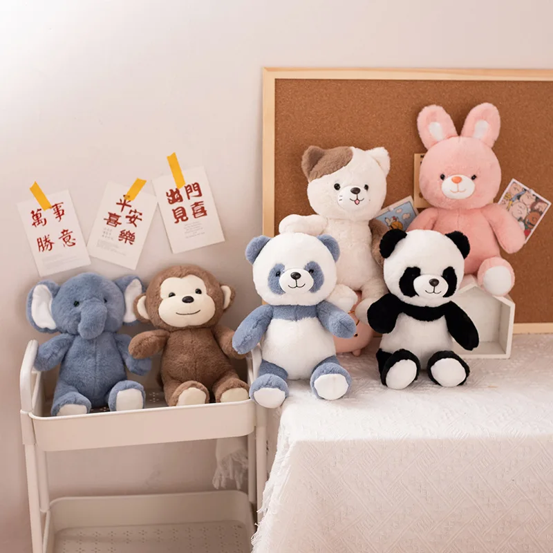 Jouets en peluche singe lapin Panda, nouvelle poupée animale pour filles, cadeau d'anniversaire, poupées à gratter, animaux en peluche doux et câlins pour enfants