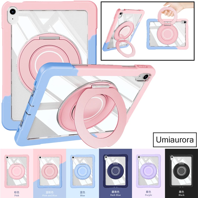 For IPad 7 8 9th 10.2 10th 11th A16 12th Gen A19 Air 10.9 Pro 11 inch Pull Ring Stand Tablet Case Shockproof Armor Cover Funda