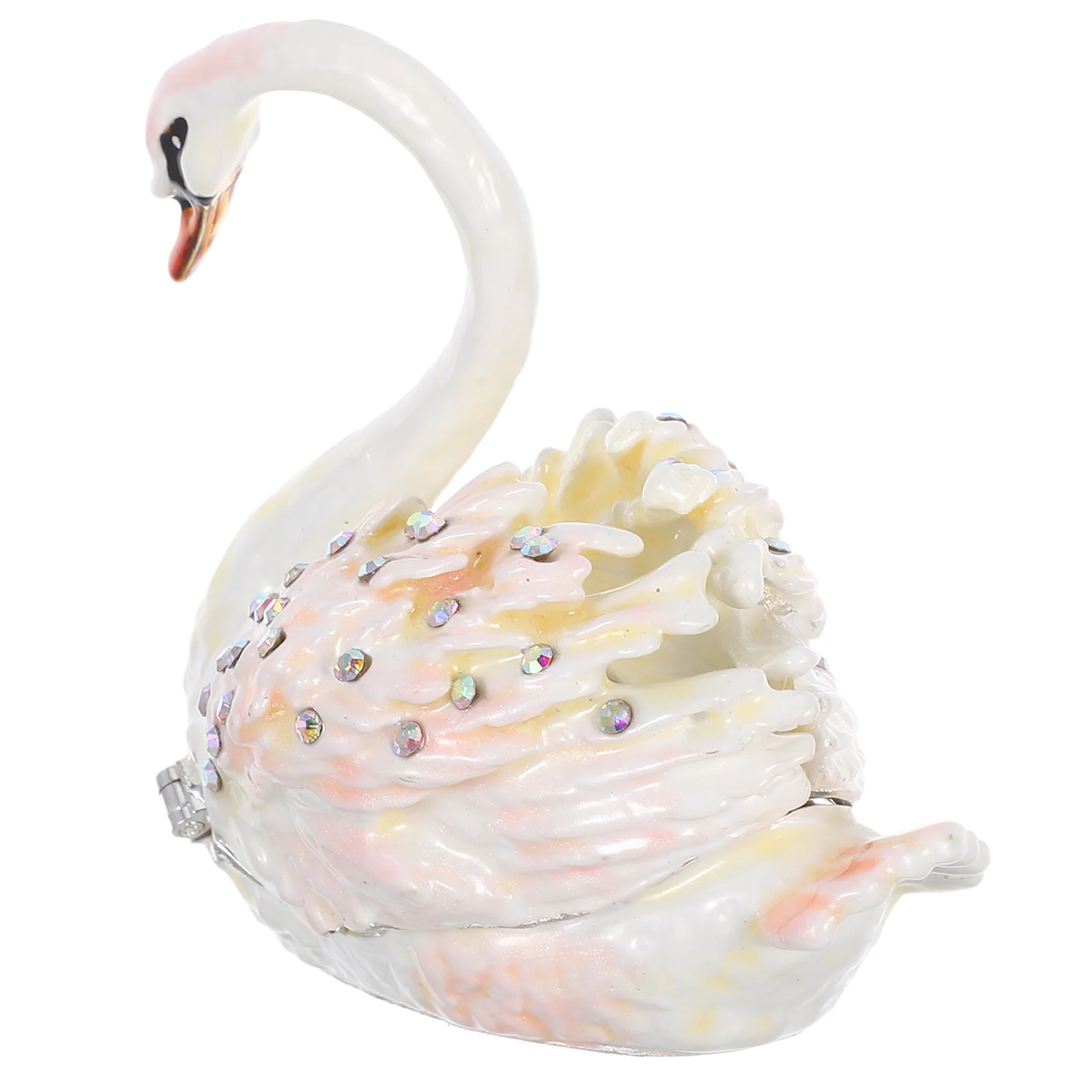 

1pcs Swan Jewelry Box Vintage Metal Trinket Storage Holder For Rings Jewelry Organizer Desktop Decor Dresser Accessory Case
