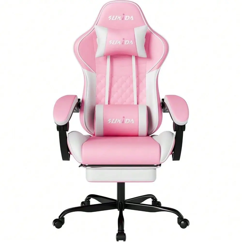 

Video Gamer Chairs Gaming Computer Chairs Gamer Chairs For Adults Massage Lumbar Support Swivel Height Adjustable Headrest Back