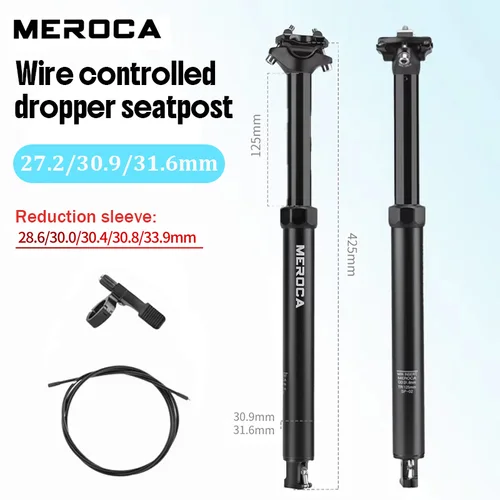 MEROCA tija de sillín mtb tija de sillín telescópica 30,9/31,6mm tija de sillín cuentagotas asientos de bicicleta tubo de asiento de bicicleta ajustable mtb accesorios de bicicleta