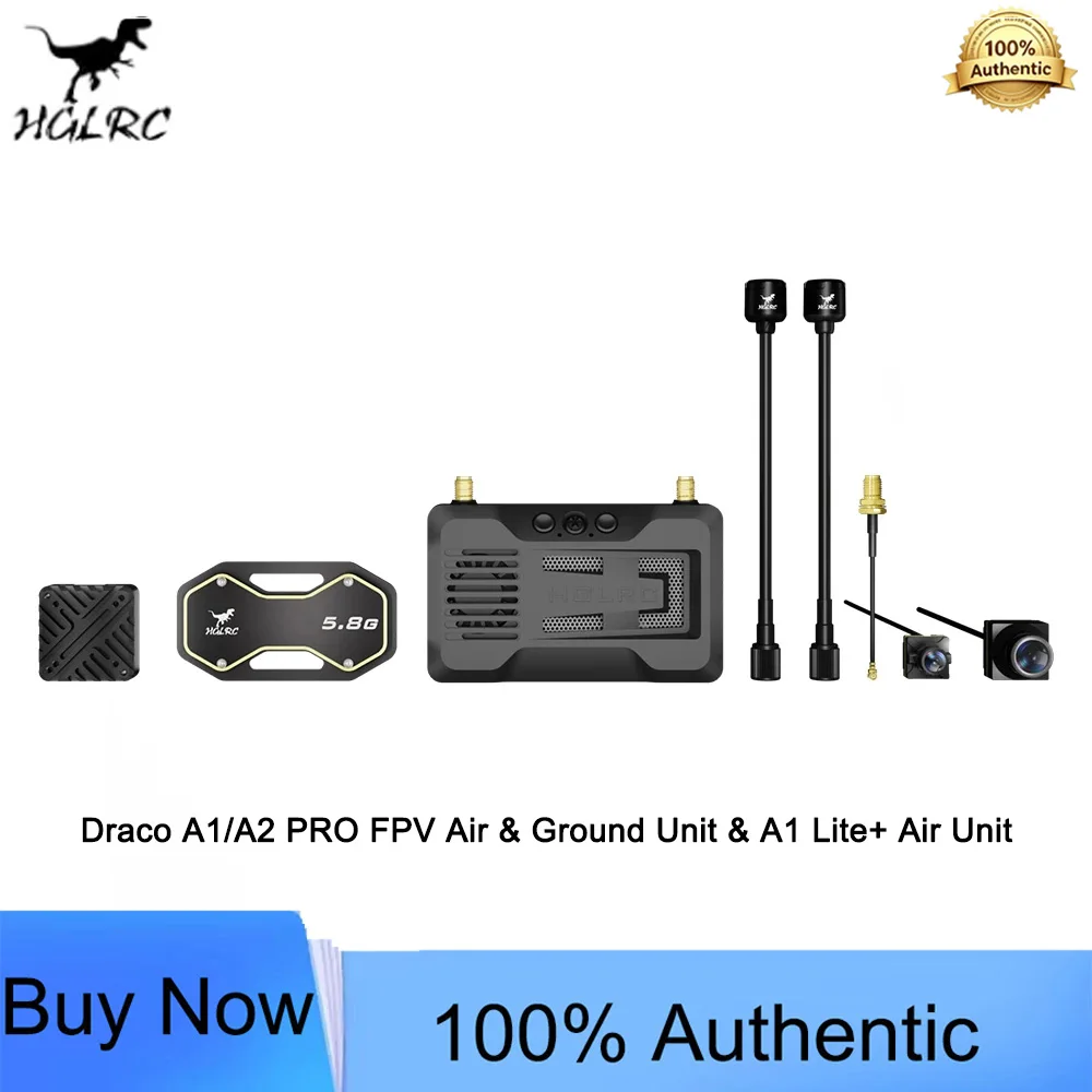 HGLRC Draco 5.8G FPV HD VTX Dual 1W Air Unit A1 Lite+ A1 Pro A2 Pro Night Vision Ground Unit Digital Transmitter for FPV Drone