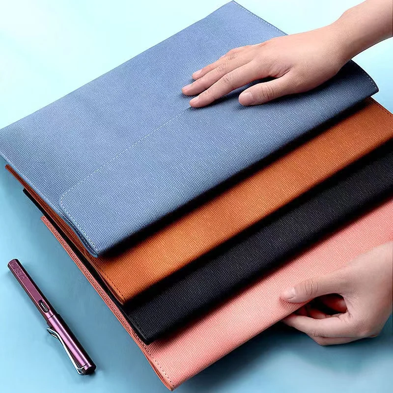 B-SHAMO Leather Portfolio with Snap Closure A4 Waterproof File Folder Large-Capacity Office Envelope Storage Case Document Bags