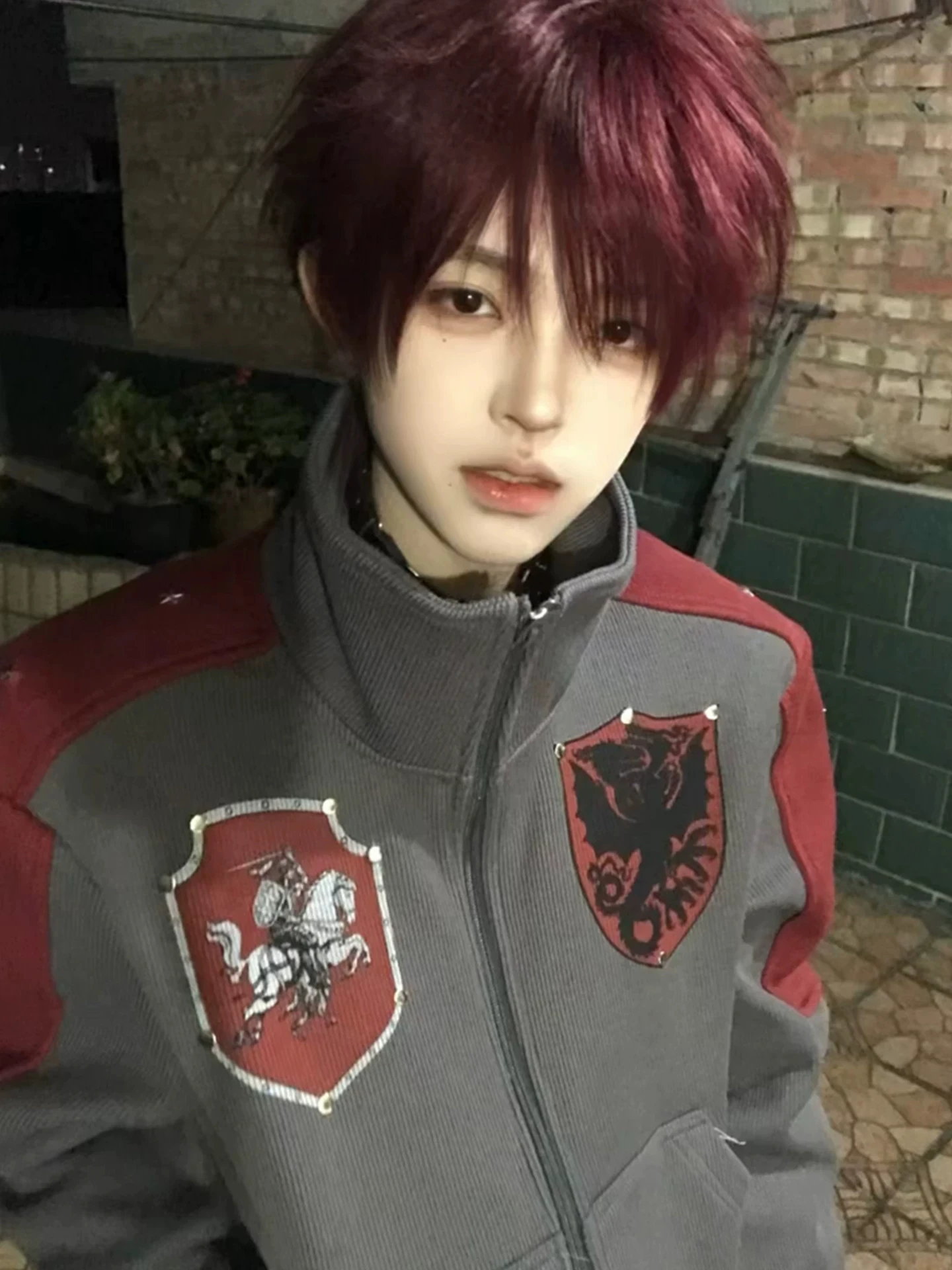 Y2K Punk Style Loose Fit Hoodie Cardigan Unisex Autumn Winter Visual Fashion Urban Casual Long Sleeve Zipper Jacket