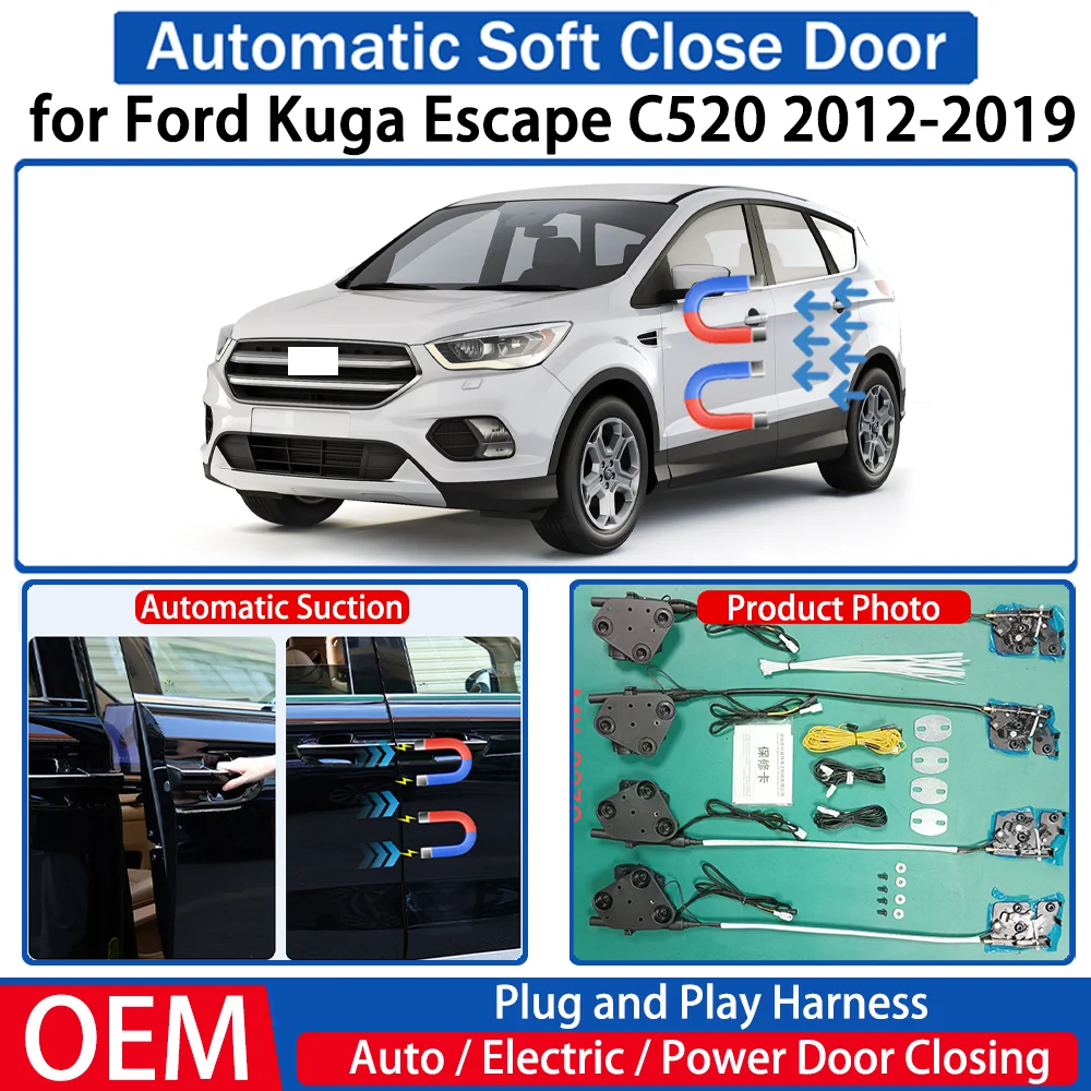for Ford Kuga Escape C520 2012-2019 Car OEM Automatic Soft Close Door Electric Suction Kit Auto Power Closing System Plug＆play
