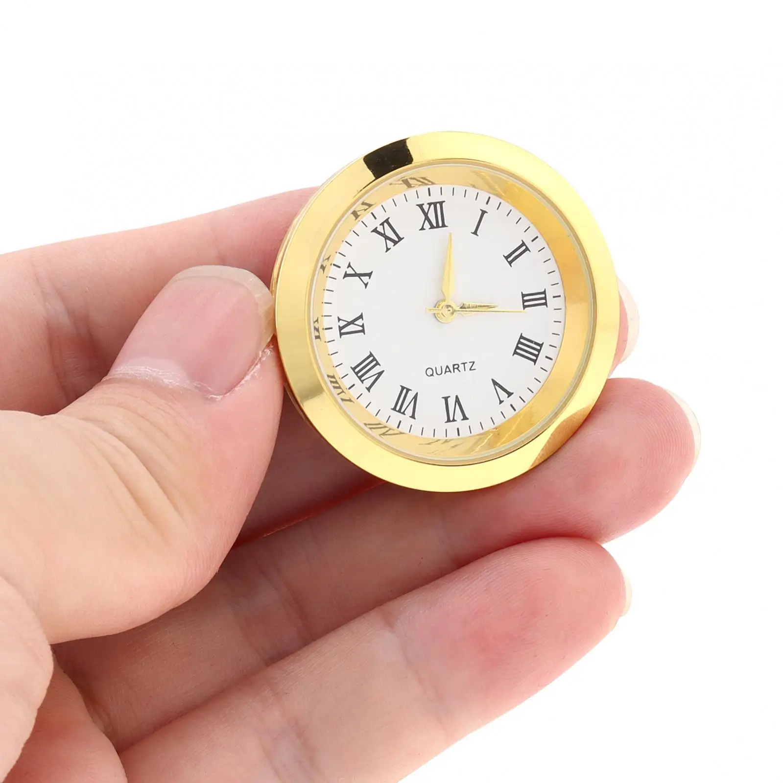 1-1/2 inch Quartz Movement Round Mini Wall Clock Silent Second Movement Craft Clock Inserts for 35 mm Diameter Hole