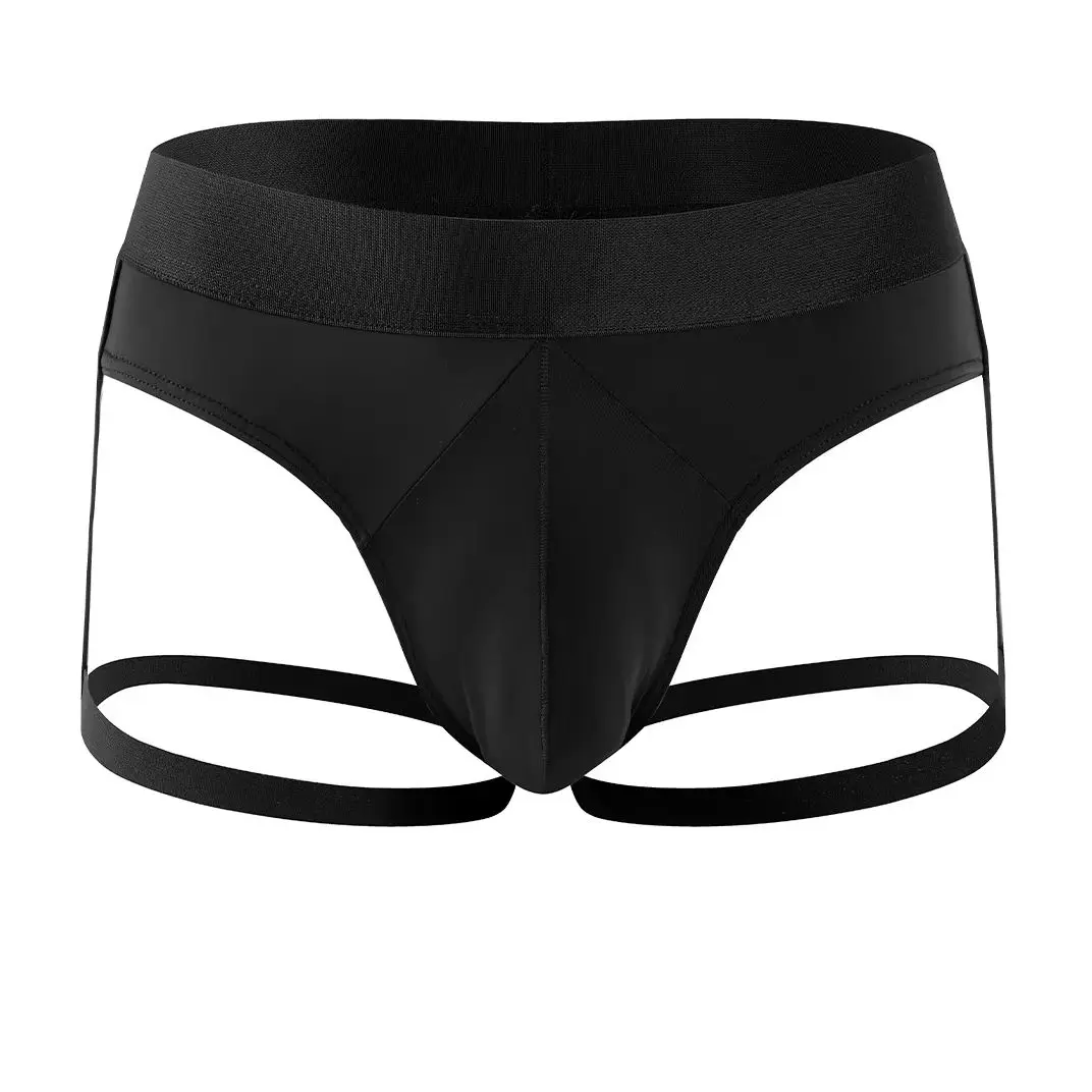 Sexy Men's Breathable Jockstrap with Bulge Pouch Backless Elastic Briefs Underwear Comfortable Jock for Men