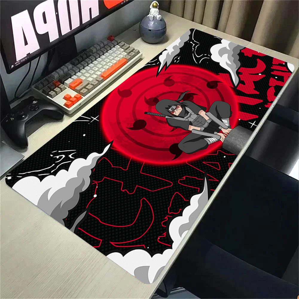 Японский крутой аниме коврик для мыши ноутбук Red Moon игровая клавиатура коврик XL N-narutoS коврик для мыши ПК I-itachi Gamer U-uchiha шкаф настольный коврик