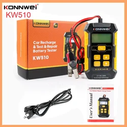 KONNWEI KW510 Battery Tester 12V Car 5A Battery Charger Pulse Repair Wet Dry AGM Gel Lead Acid Car Repair Tool