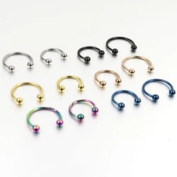2pcs 0.8mm 1.2mm 20G 16G Ball Circulars Horseshoes Ear Ball Horseshoe Nose Ring Piercing Body Jewelry