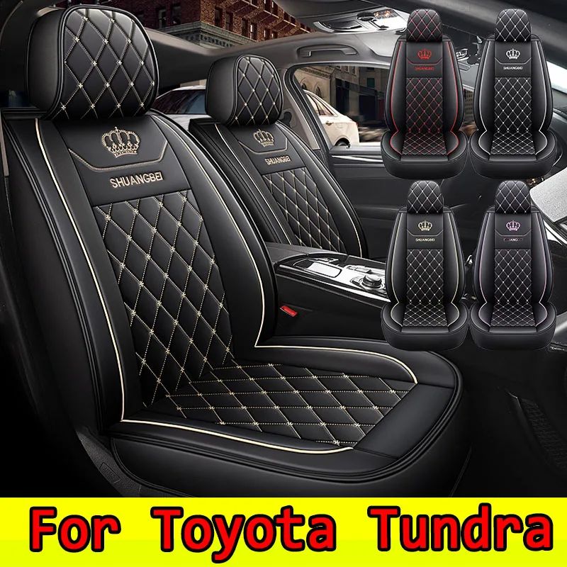 

Чехол на сиденье Toyota TundraCar, водонепроницаемый чехол из искусственной кожи с вышивкой в виде короны, мягкий и удобный чехол на сиденье с полной оберткой