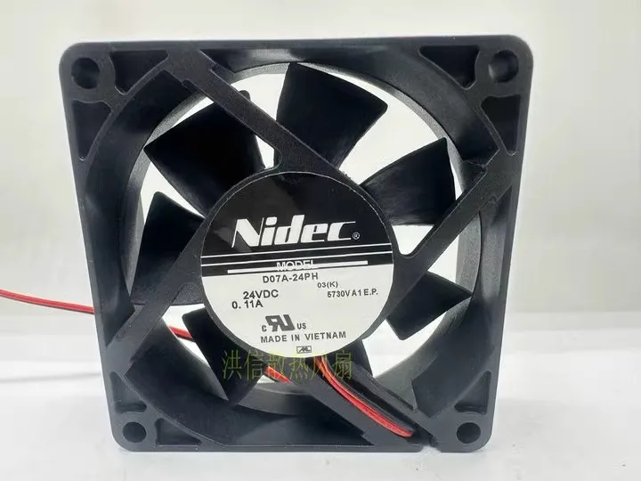 

Free shipping original NIDEC D07A-24PH 24V 0.11A 7025 7CM 2-wire frequency converter cooling fan