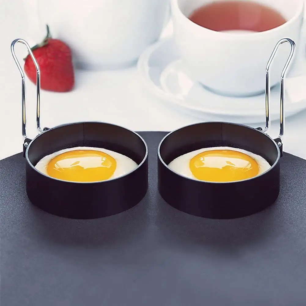 Egg Ring With Silicone Handle Egg Ring For Frying Eggs Nonstick Round Egg Cooker Ring Cooking Egg Mould Frying Egg Maker Molds