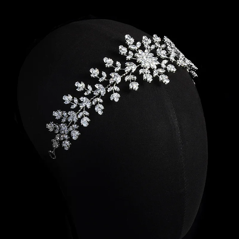 Luxury Zirconia Bridal Headbands For Wedding Hair Accessories Bride Tiara For Women Hairband Diadem Prom Hair Jewelry Headpieces