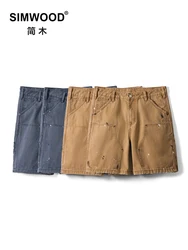 SIMWOOD 2024 Summer New Oversize Cargo Shorts Men Outdoor Work Shorts Plus Size Brand Clothing