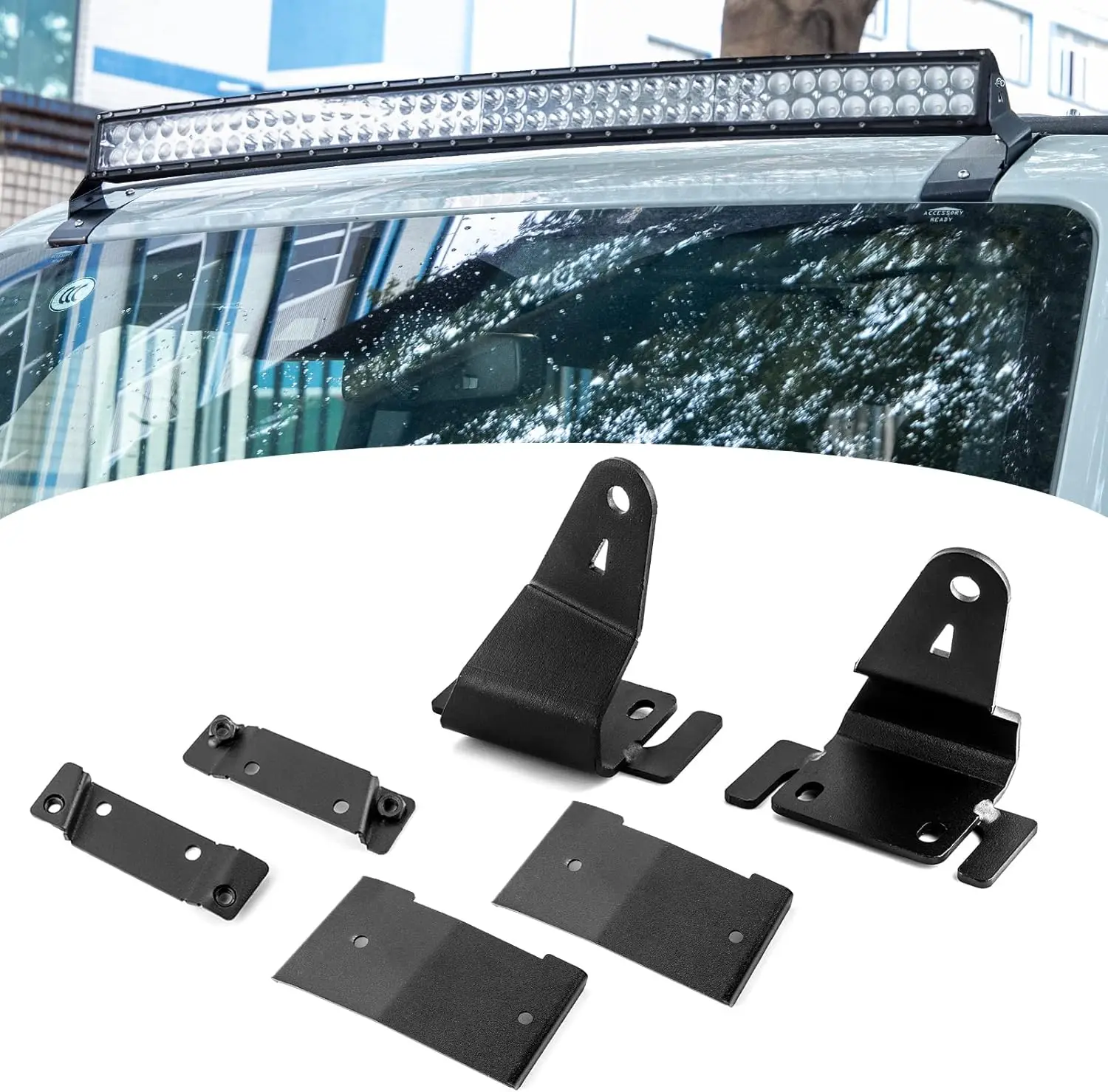 

42" inch Curved Led Light Bar Mounting Brackets Over-Windshield Compatible with Ford Bronco 2/4 Door 2021-2024