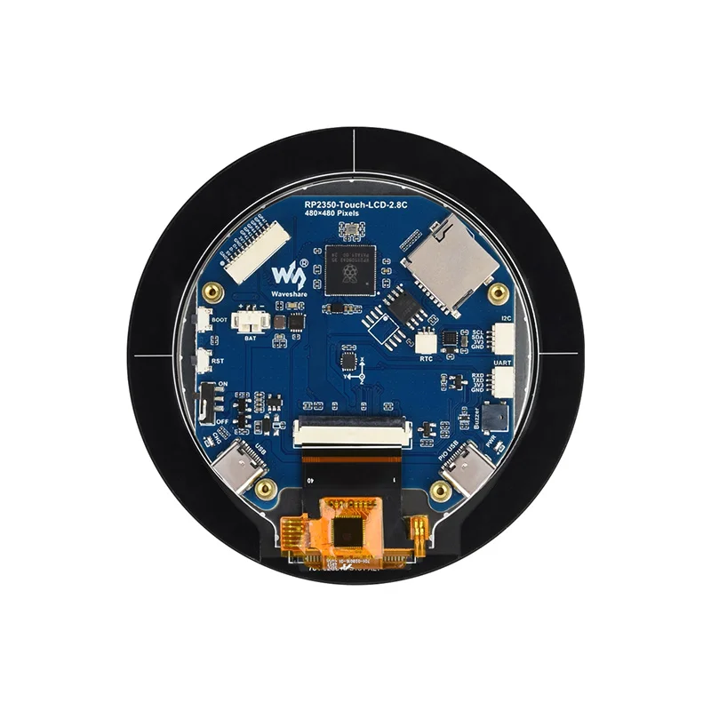 rp2350-28inch-round-display-development-board480×480based-on-raspberry-pi-rp2350b-dual-core-dual-architecture-microcontroller