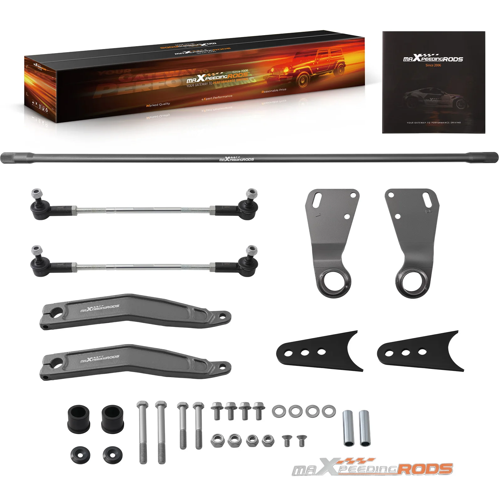 MaXpeedingrods Suspension Control Arm Kit Complete Rear Adjustable Sway Bar For Jeep Wrangler TJ 1997-2006 LJ 2004-2006