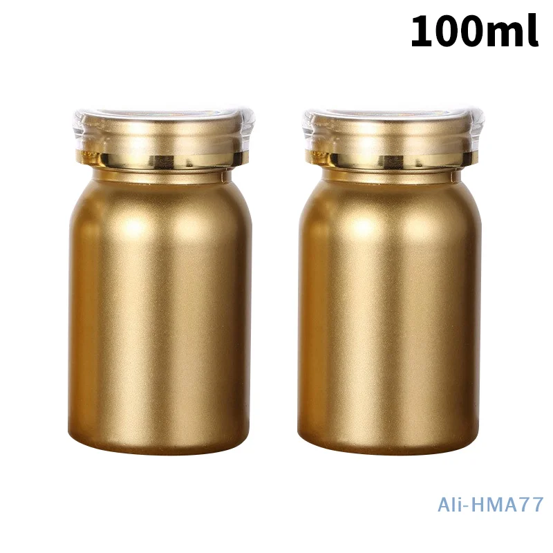 100ml Sample Link Gold Tablet Packaging Bottle Container Pill Packer Plastic Jars With Lid For Food Candy