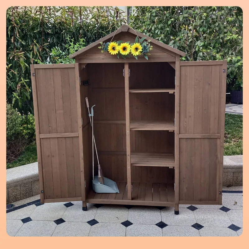 Outdoor waterproof storage cabinet, organize storage box, large cabinet, balcony shoe cabinet, pastoral sundry cabinet