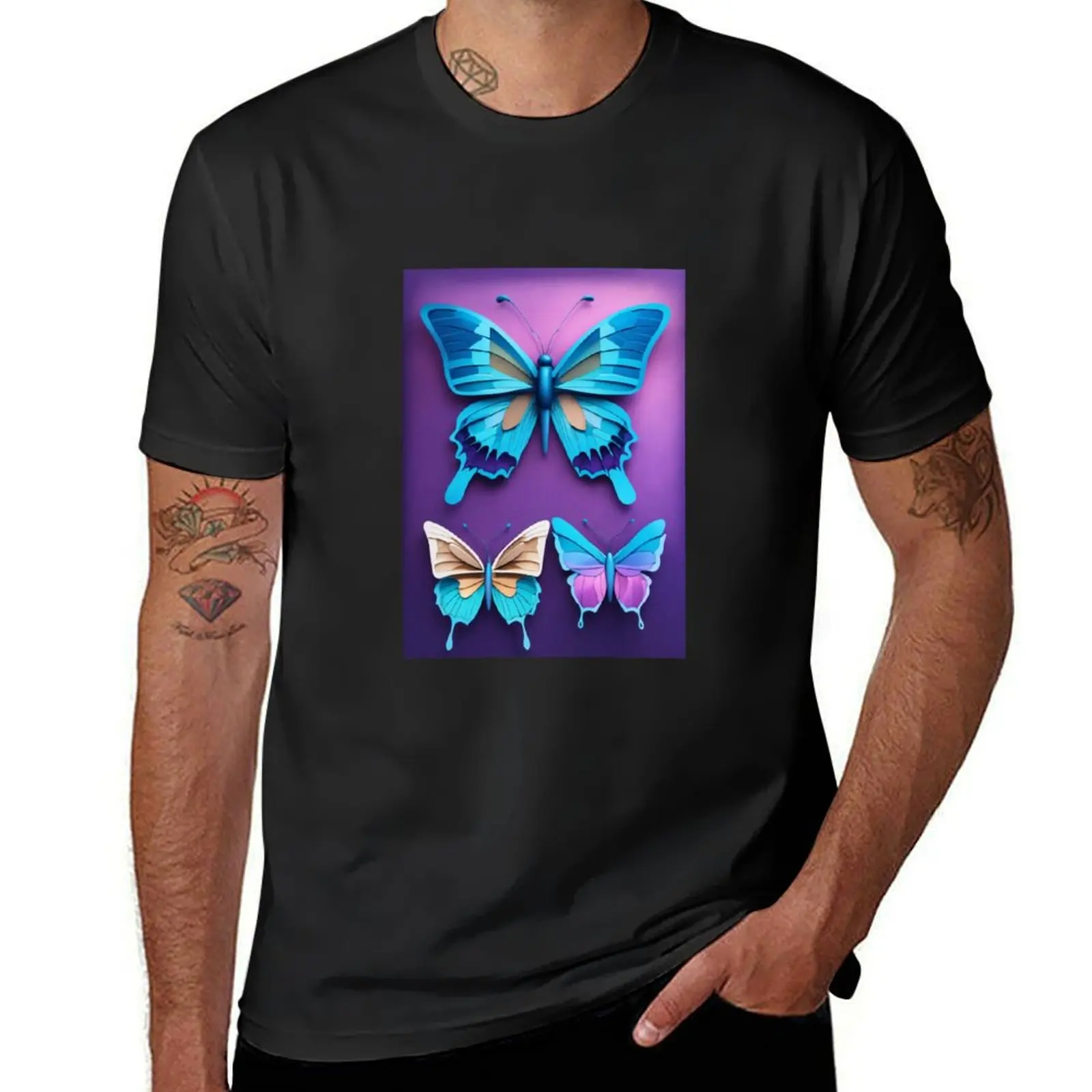 Fluttering Dreams: Ethereal Butterfly T-Shirt vintage anime shirt sublime plain white t shirts men