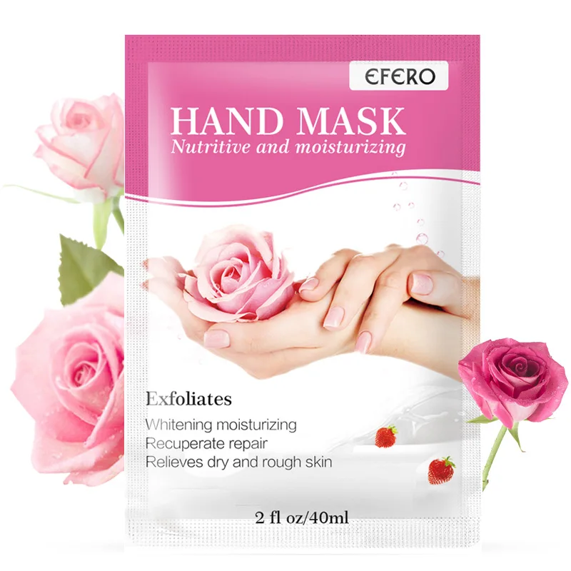 1 Pairs Exfoliating Hands Mask Rose Moisturizing Remove Dead Skin Calluses Repairing Peel Serum Whitening Anti-wrinkle