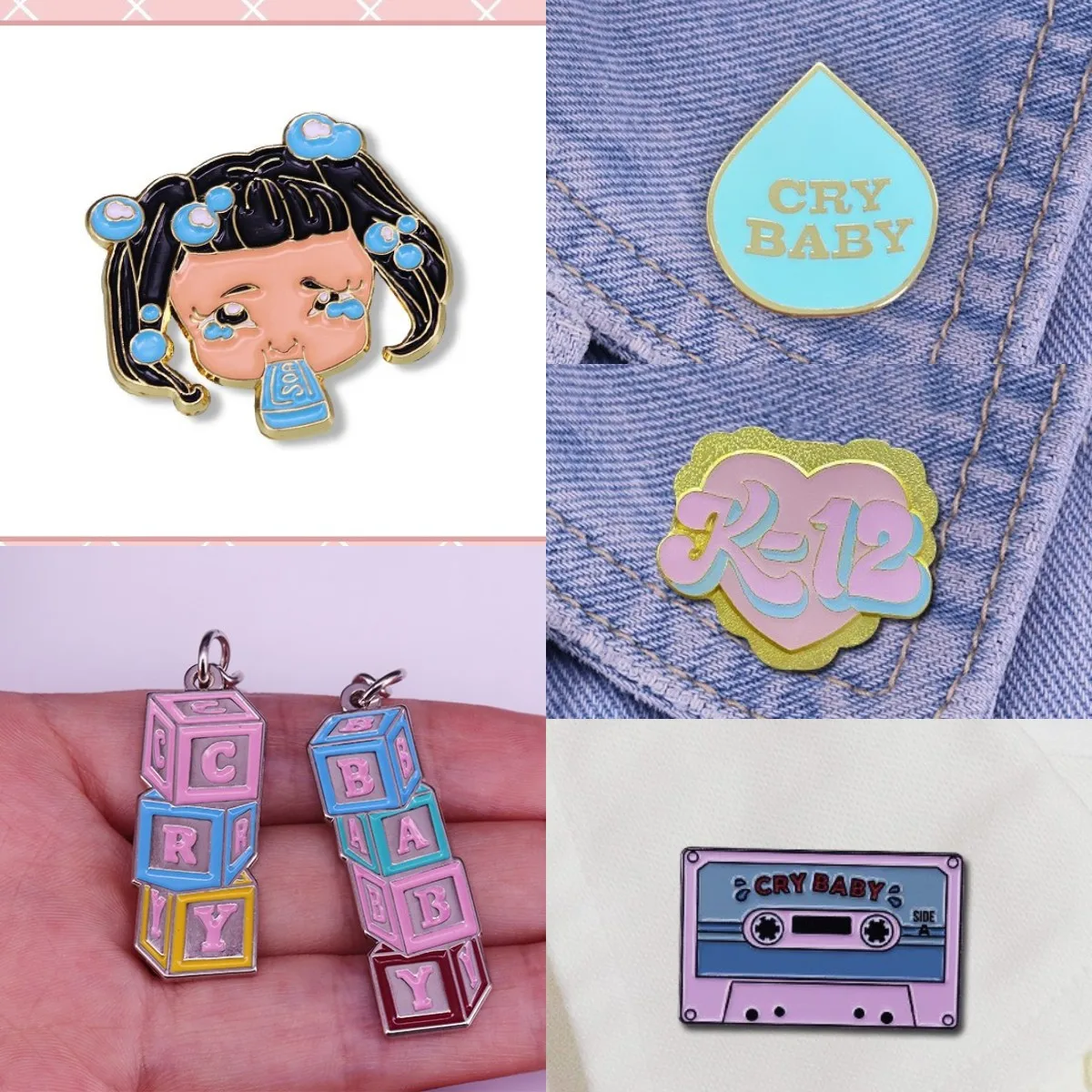 Melanie Martinez Enamel Pins Custom Keychain Tape \'CRY BABY\' Singer Brooches Luxury Copper Lapel Badges Cartoon Jewelry Gifts