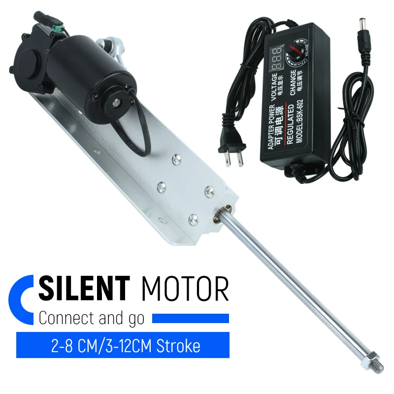24V DC Reciprocating Linear Actuator Motor Kit with Speed Regulation Silent Telescopic Rocker 2-8cm Stroke for DIY Projects