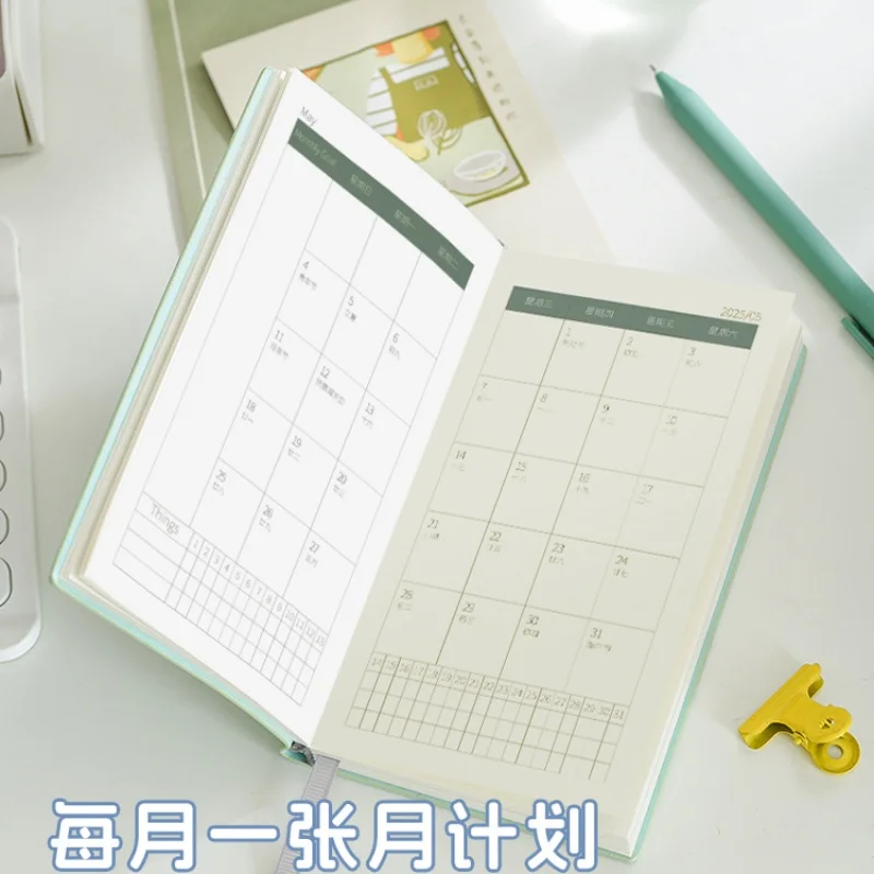 A6 Portable Calendar Book 2025 Daily Weekly Schedule Notepad Colorful Flower Designs Cover To Do List Planners Efficiency Agenda