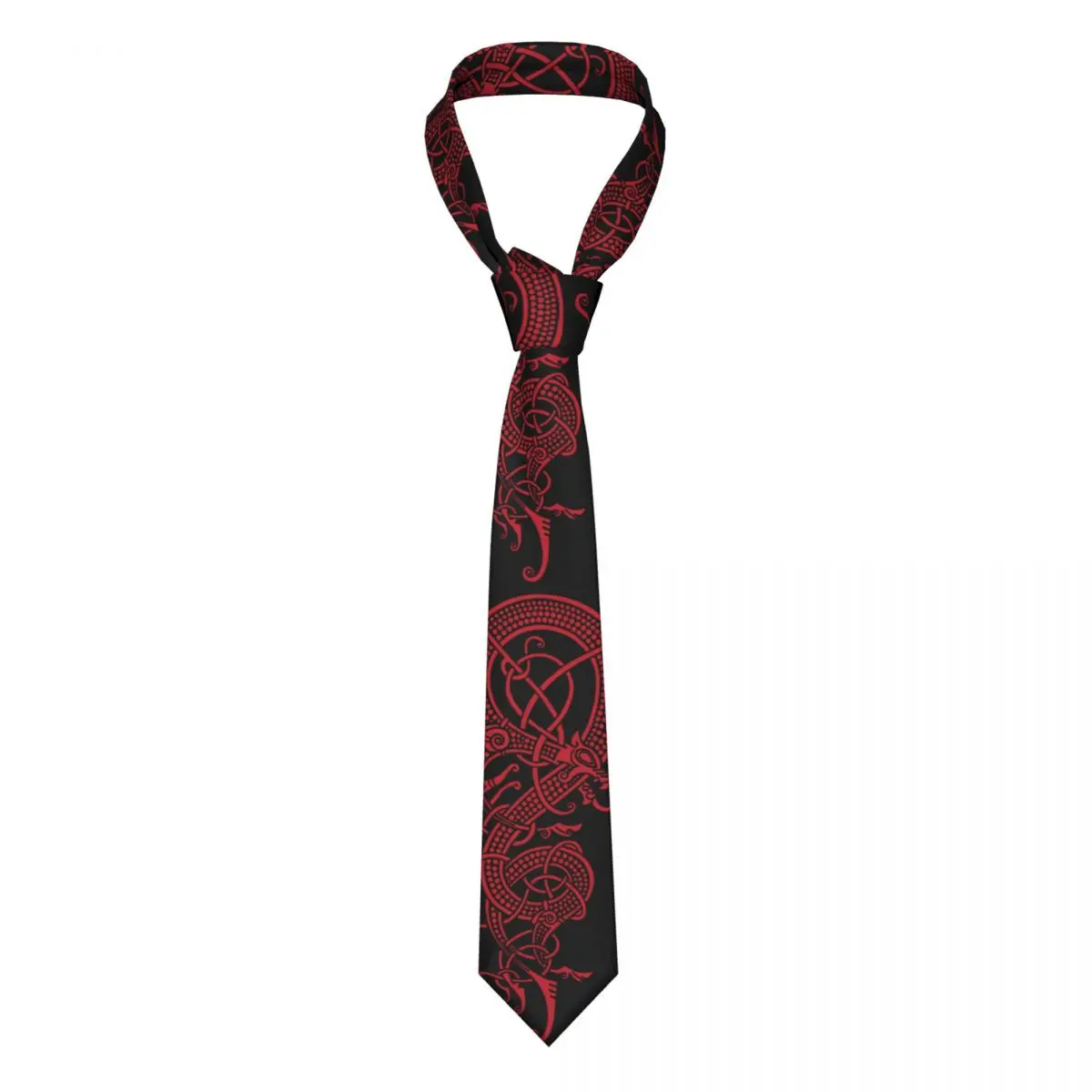 The Viking Dragon Fenrir Raven Necktie Men Women Polyester 8 cm Neck Ties Men Fashion Wide Suits Accessories Gravatas Business