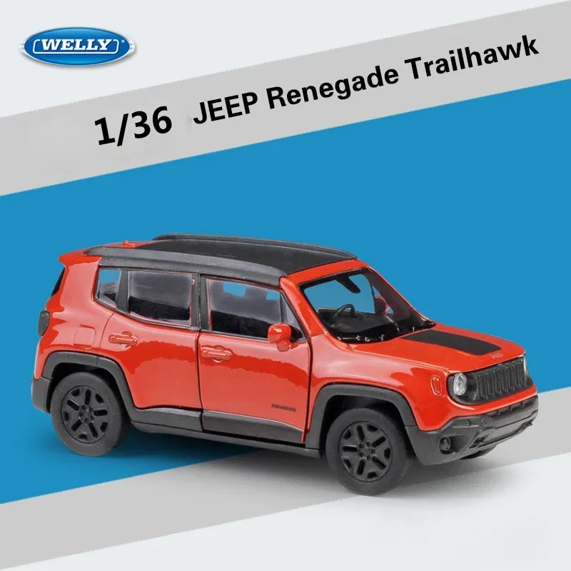 

Welly Diecast 1:36 Simulator JEEP Renegade Trailhawk SUV Off-Road Model Car Pull Back Car Metal Alloy Toy Car For Kid Collection