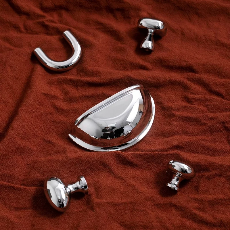 Massiver Messing-Möbelgriff, Chrom-Silber, langer Küchenschrankgriff in U-Form, einfacher Kleiderschrank-, Schlafzimmer-, Kommode- und Schubladenknopf – Detail 4