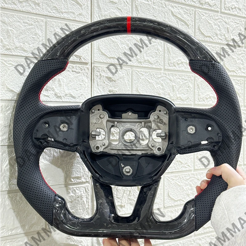 

Кованое рулевое колесо из углеродного волокна для Dodge Challenger Charger HELLCAT 2015 2016 2017 2018 2019 2020 2021 2022, автомобильные аксессуары