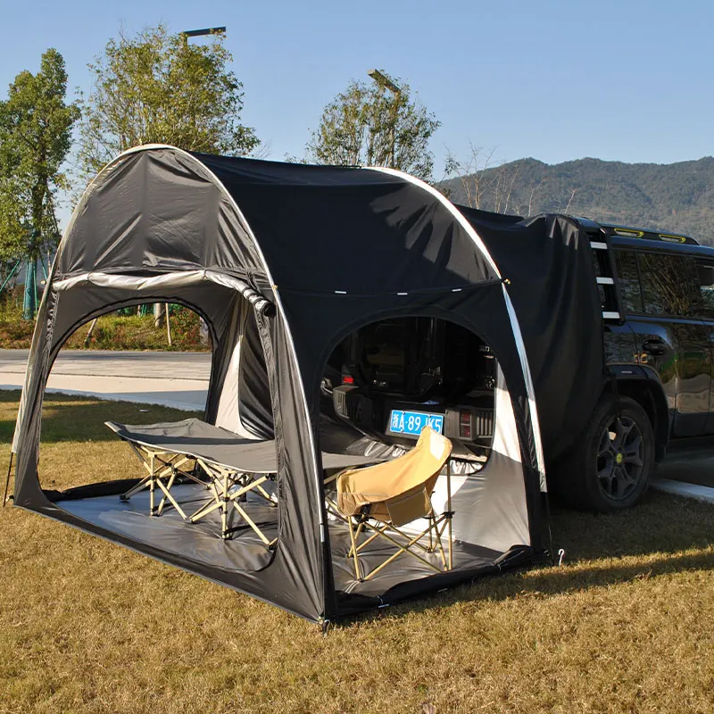 2 Person Car Tailgate Tent Waterproof with Tarps Portable Car Tents with 3 Doors for SUV,Minivan Tent,With Neat Floor,No Cot