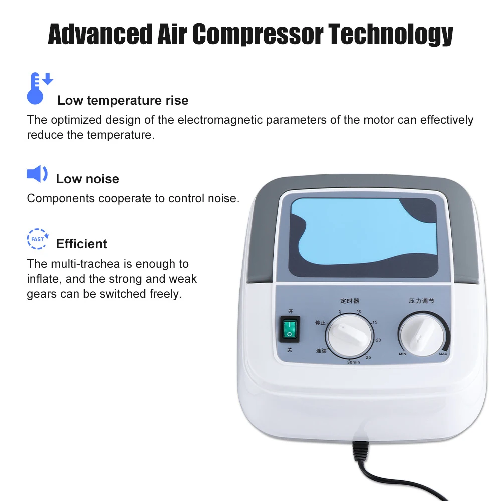 Masajeador eléctrico de compresión de aire para piernas, máquina de masaje para cintura, brazo, pierna, envolturas para pies, tobillos, pantorrilla,