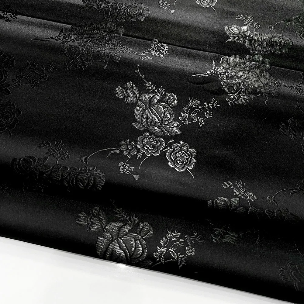 

Damask Satin Brocade Jacquard Fabric Vintage Floral Vein For Sewing Coat Curtain Tablecloth Sofa Cushion And Skirt Clothing