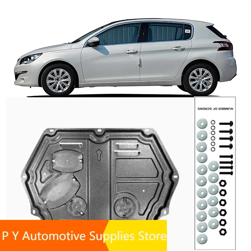 

Black Under Engine Guard Plate Splash Shield Mud Fender Cover For Peugeot 308 2013-2020 2014 2015 2016 Mudguard Protector