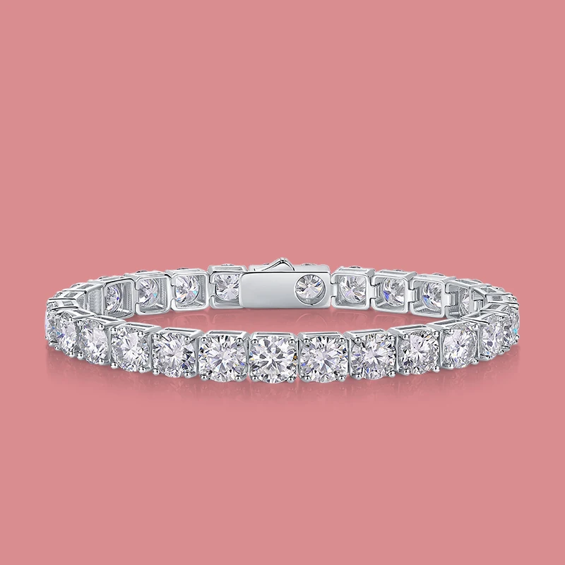 

Warehouse Local Stock 5mm Tennis Bracelet 925 Solid Silver Hip Hop Iced Out GRA Moissanite Diamond Chain Tennis Bracelet