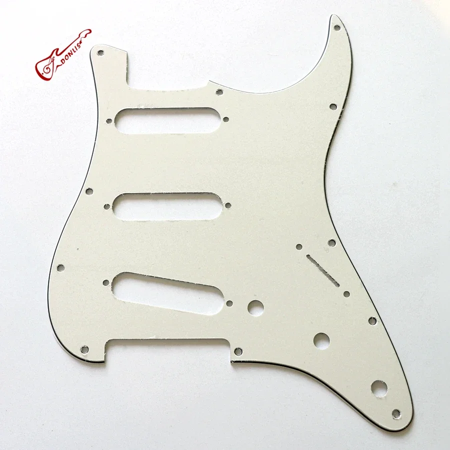 Donlis SSS Vintage White ST Guitar Pickguard For SSH/HSH And HH Guitars With Thicker Middle Layer USA Standard Template