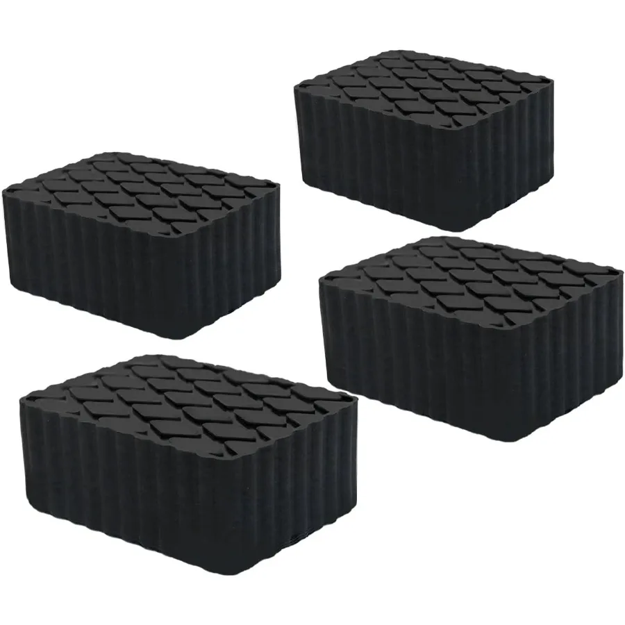 

4 Pack Solid Rubber Auto Lift Pads, Heavy-Duty Anti-Skid Lift Block Spacers for Car Lifts and Repair Racks, Universal Rubber Lif