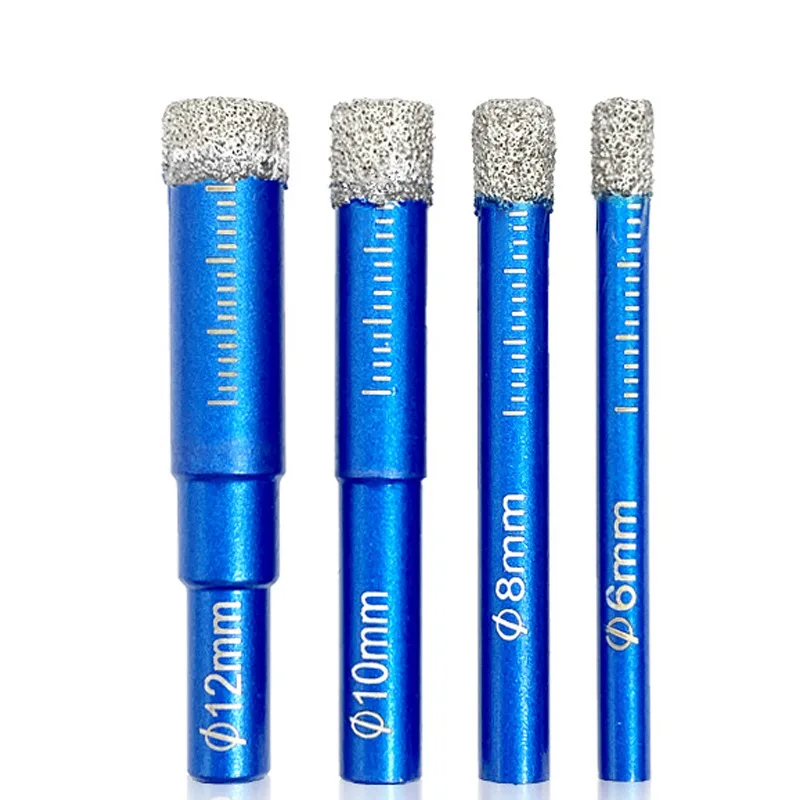 6/8/10/12mm Brazing Dry Drill Bits Hole Opener Saw Cutter Drilling Core Bits for Granite Tile Glass Eye Dryer Hole Open Cutter