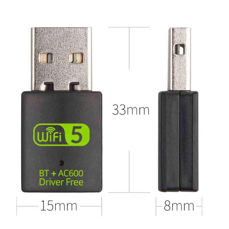 USB Wifi Dongle USB 2.0 wifi Adapter with BT wireless WIFI Receiver 600Mbps 2.4G 5G Free Driver Wifi Network Card For Computer