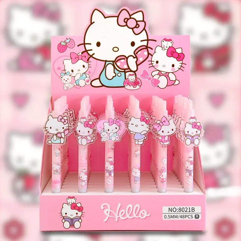 Imagem -06 - Sanrio 48 Peças Novo dos Desenhos Animados Paster Gel Caneta Kuromi Pochacco Cinnamoroll Meninas Bonito Canetas Estudante Material Escolar 0.5 Preto Presentes do Exame